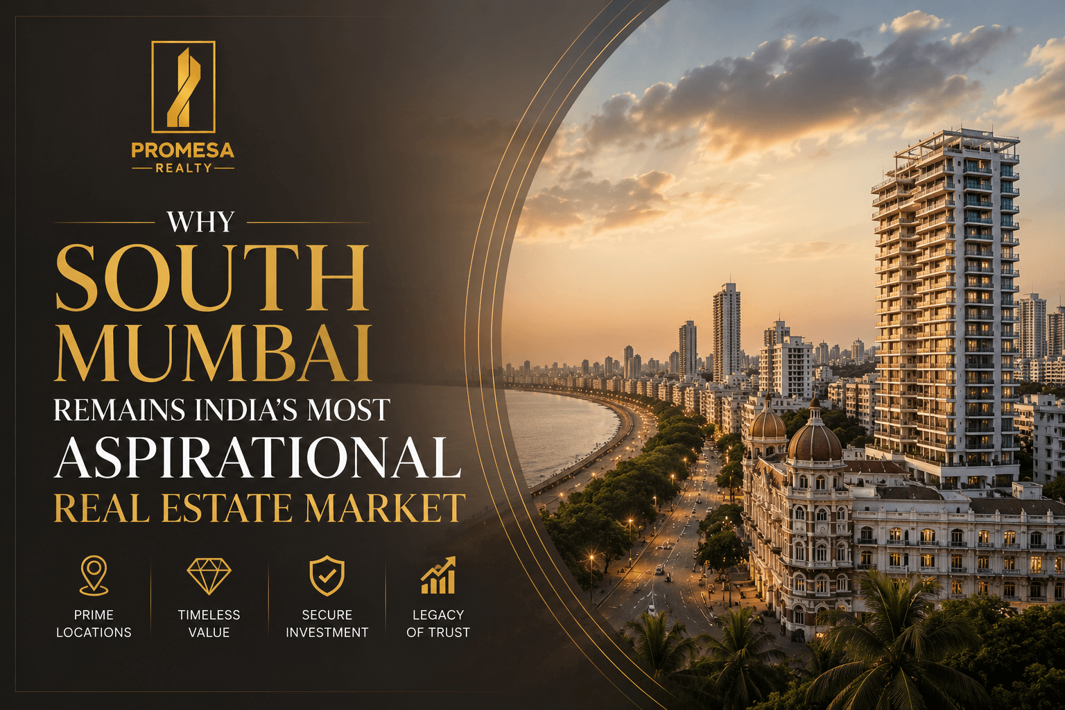 Luxury property in South Mumbai with premium residential towers and iconic Mumbai skyline