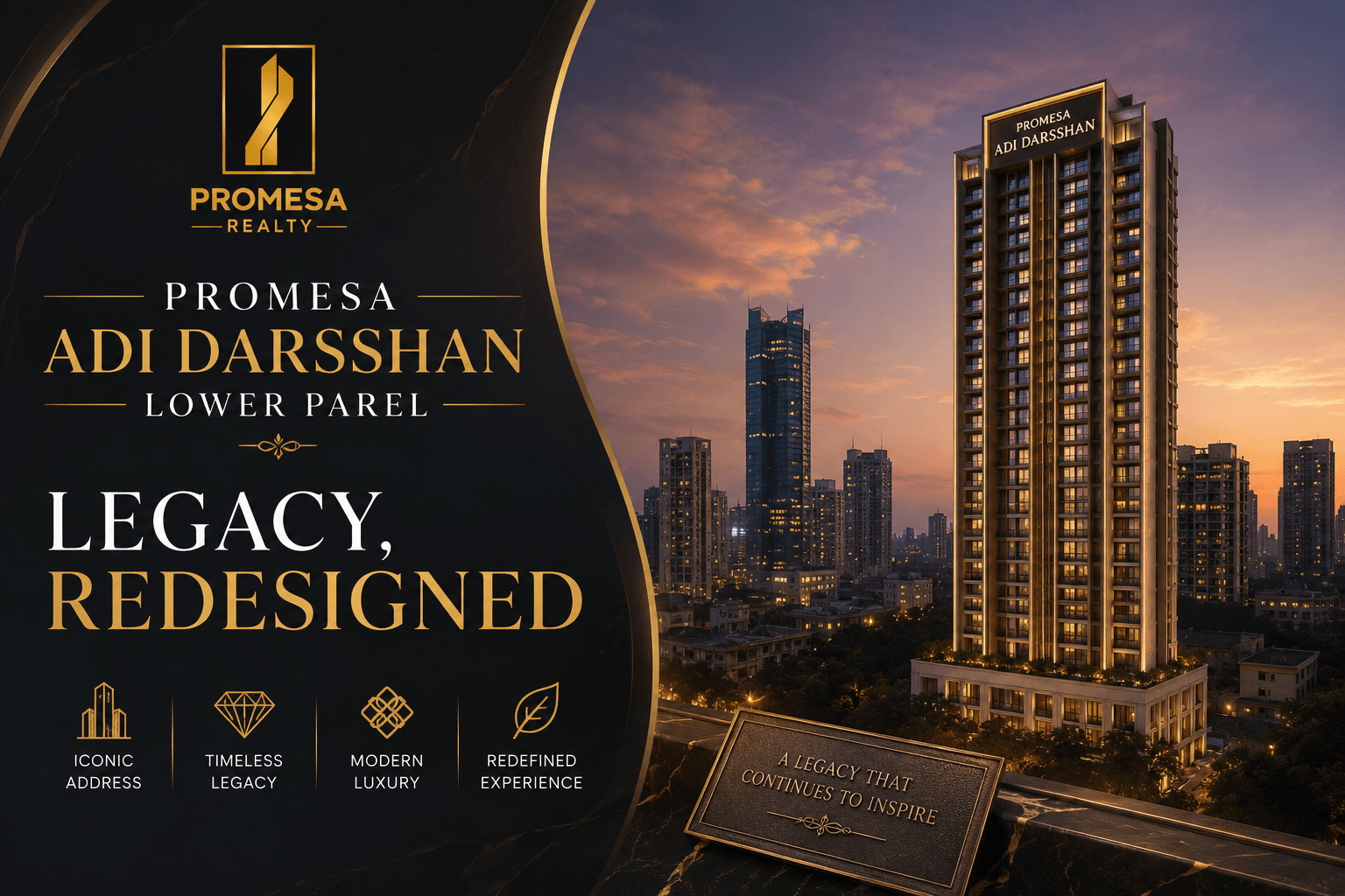 Promesa Adi Darsshan luxury residential tower in Lower Parel, Mumbai by Promesa Realty